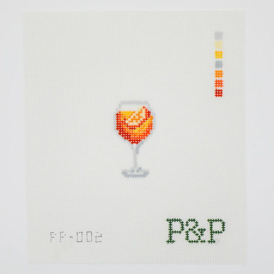 Mini Aperol Spritz Glass Needlepoint Canvas