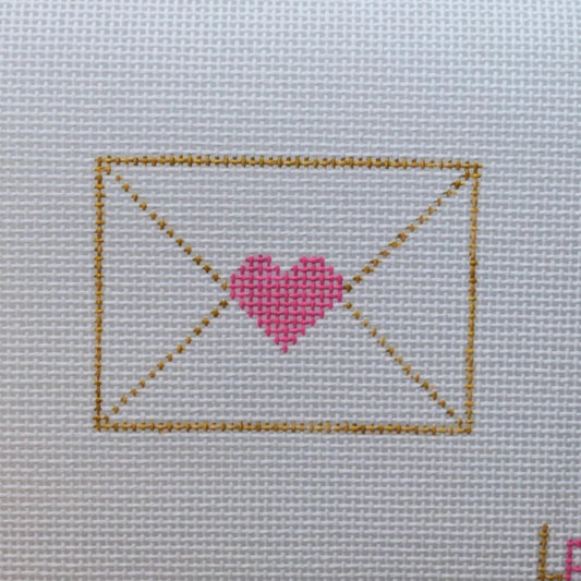 Pink Love Note Needlepoint Canvas