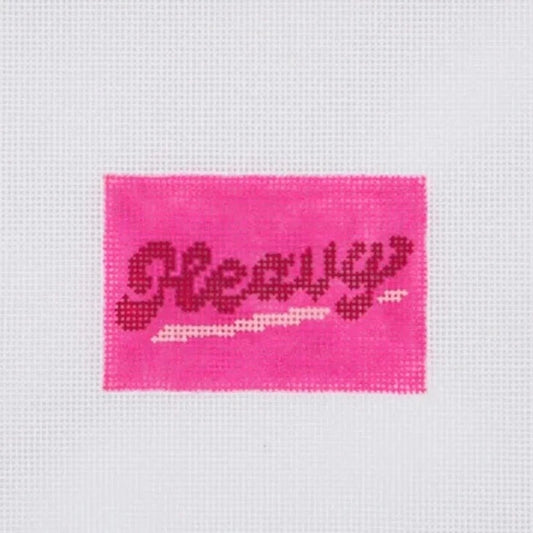 "Heavy" Luggage Tag Needlepoint Canvas