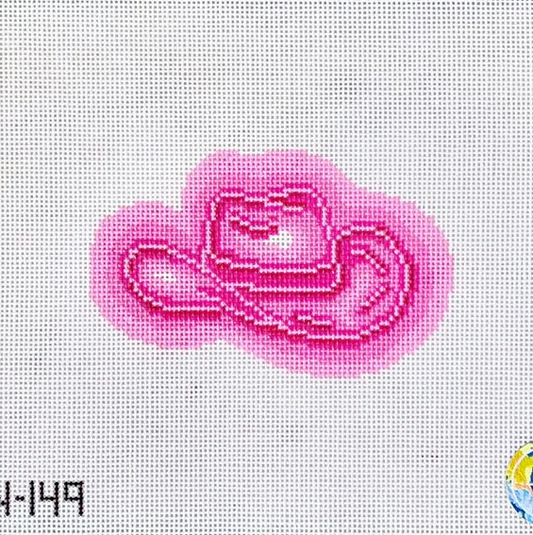 Neon Cowgirl Hat Sign Needlepoint Canvas