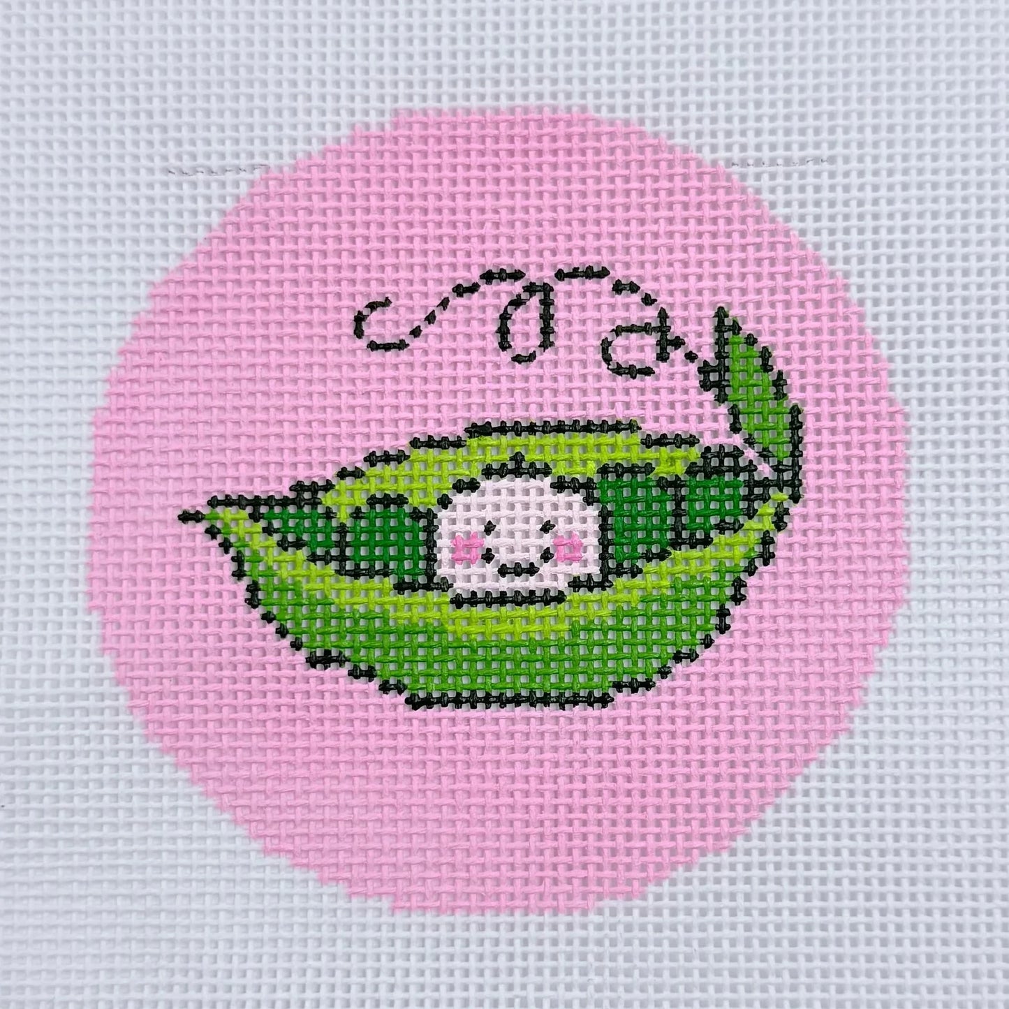 Pea in a Pod Round Needlepoint Canvas