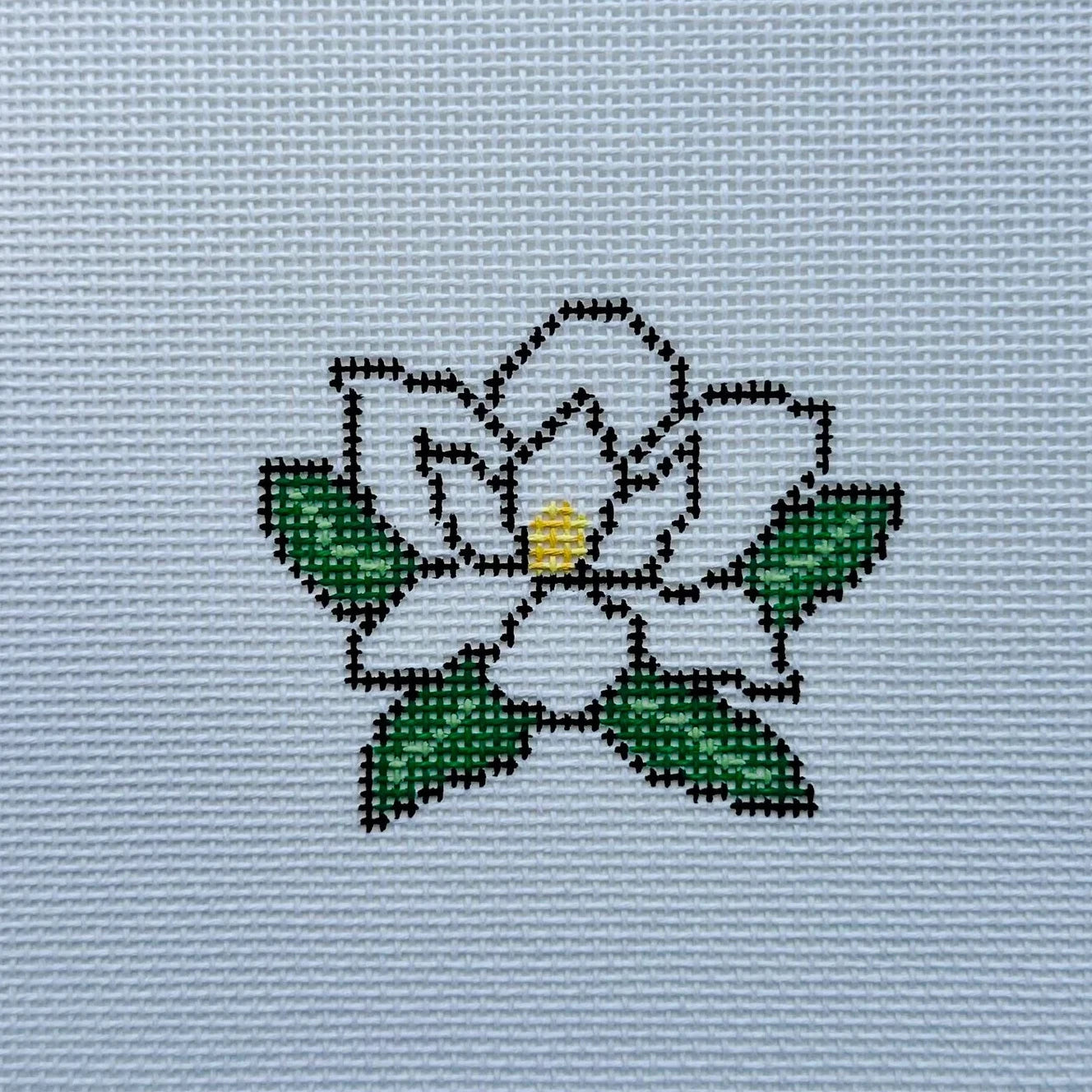 Mini Magnolia Flower Needlepoint Canvas