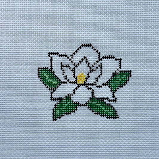 Mini Magnolia Flower Needlepoint Canvas