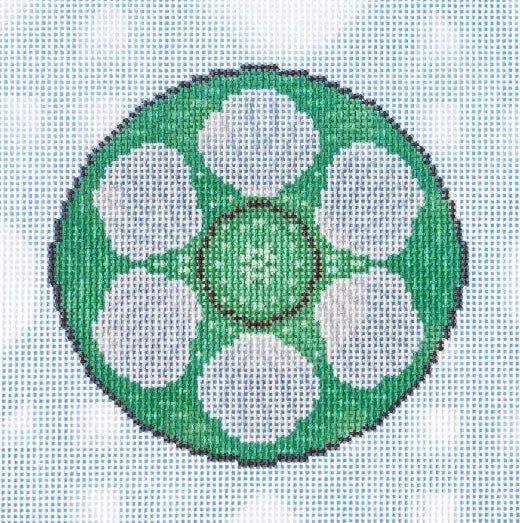 Green Oyster Plate Needlepoint Canvas