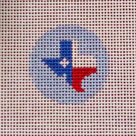 Texas Flag Mini Round Needlepoint Canvas