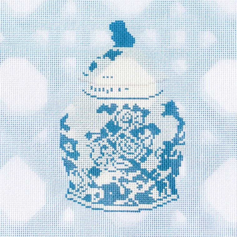 Blue and White Ginger Jar Needlepoint Canvas