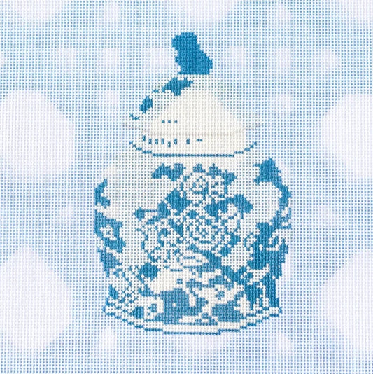 Blue and White Ginger Jar Needlepoint Canvas