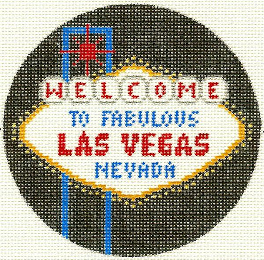 Las Vegas Round Needlepoint Canvas