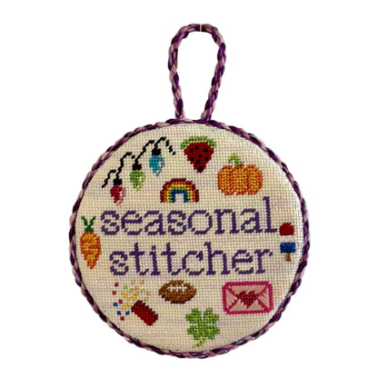 Seasonal Stitcher Round Needlepoint Canvas