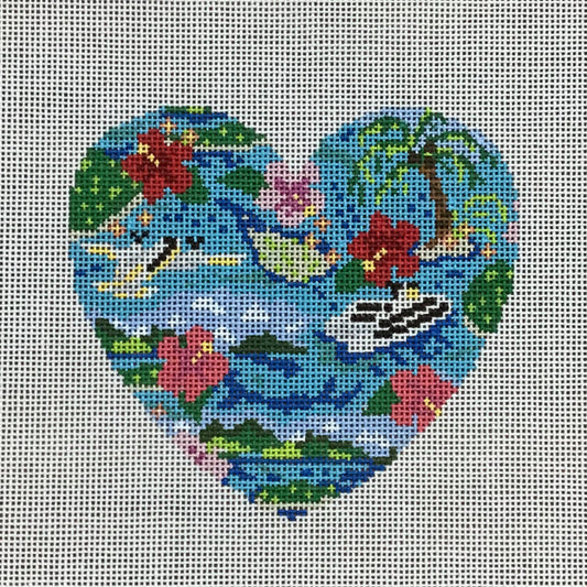 Island Heart Needlepoint Canvas