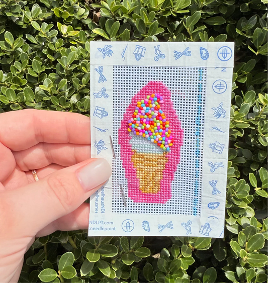 It's Sprinkles Mini Ice Cream Cone Needlepoint Canvas