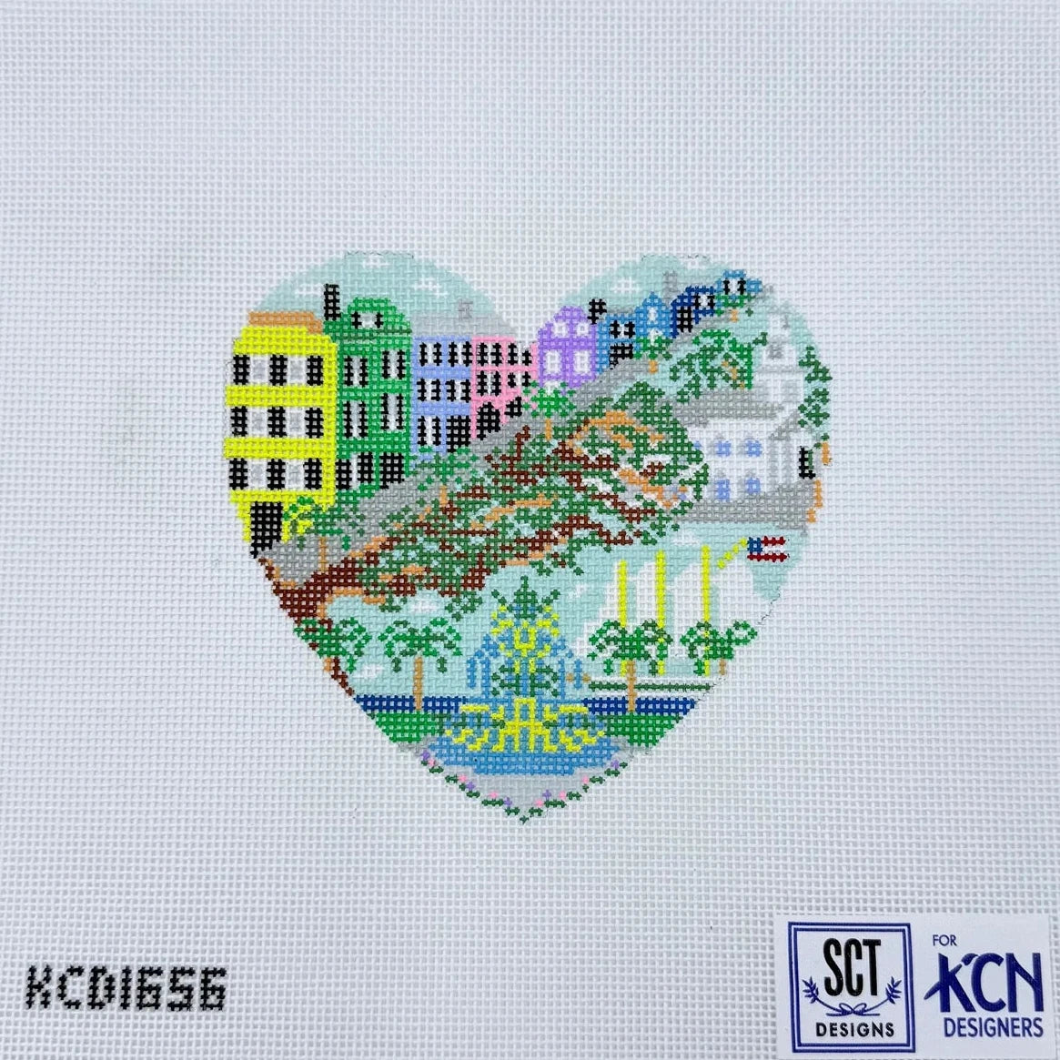 Charleston Heart Needlepoint Canvas
