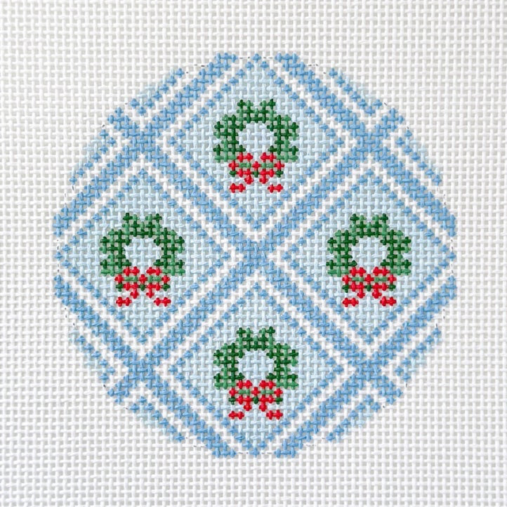 Wreath Trellis Round Needlepoint Canvas