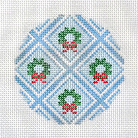 Wreath Trellis Round Needlepoint Canvas