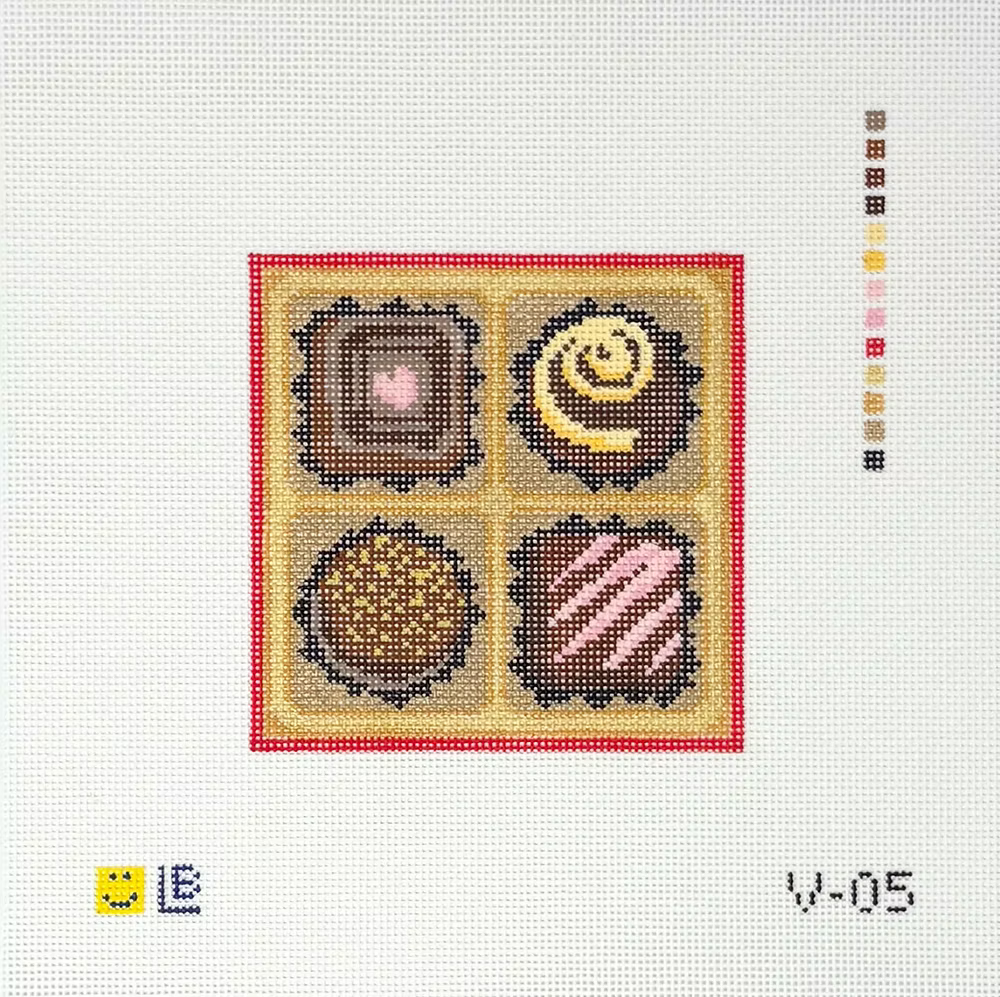 4 Piece Chocolate Box Needlepoint Canvas