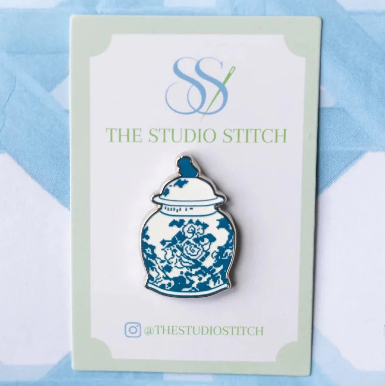 Blue and White Ginger Jar Needle Minder