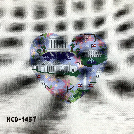 Washington DC Heart Needlepoint Canvas