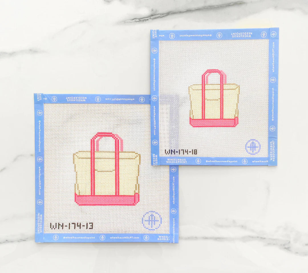 Plain Pink Boat Tote (13M) Needlepoint Canvas