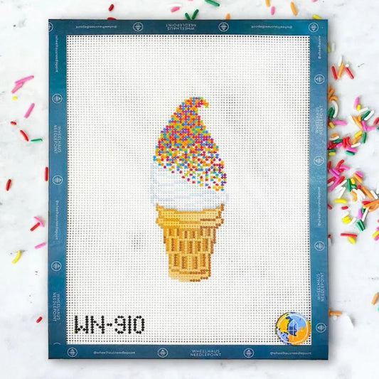 Large It's Sprinkles Ice Cream Cone (13M) Needlepoint Canvas