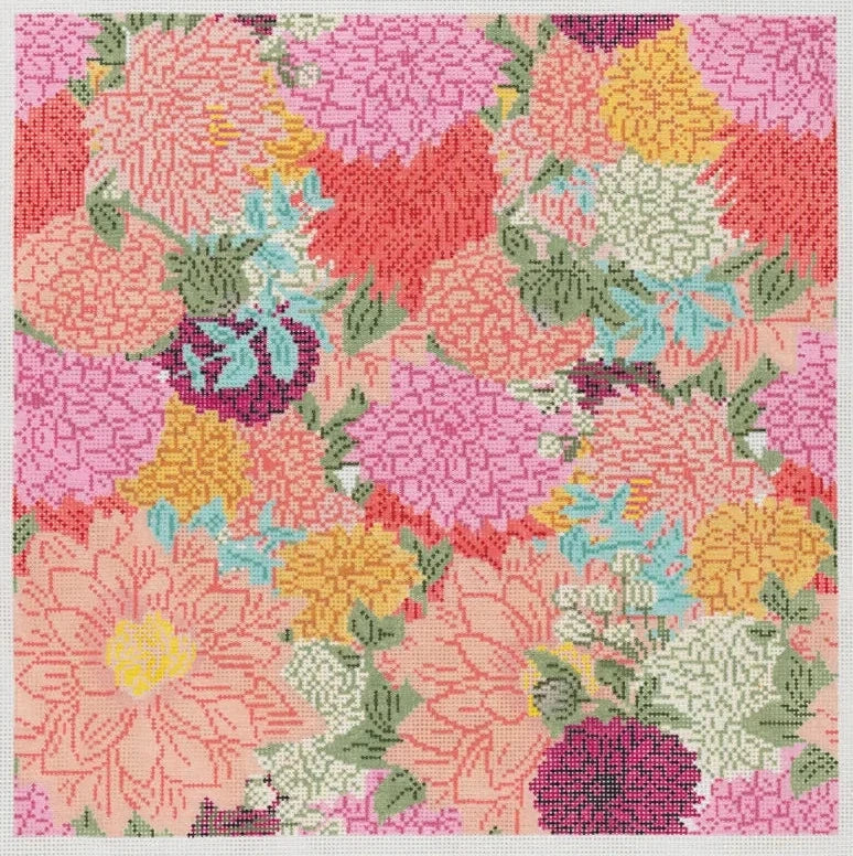 Dahlias Needlepoint Canvas