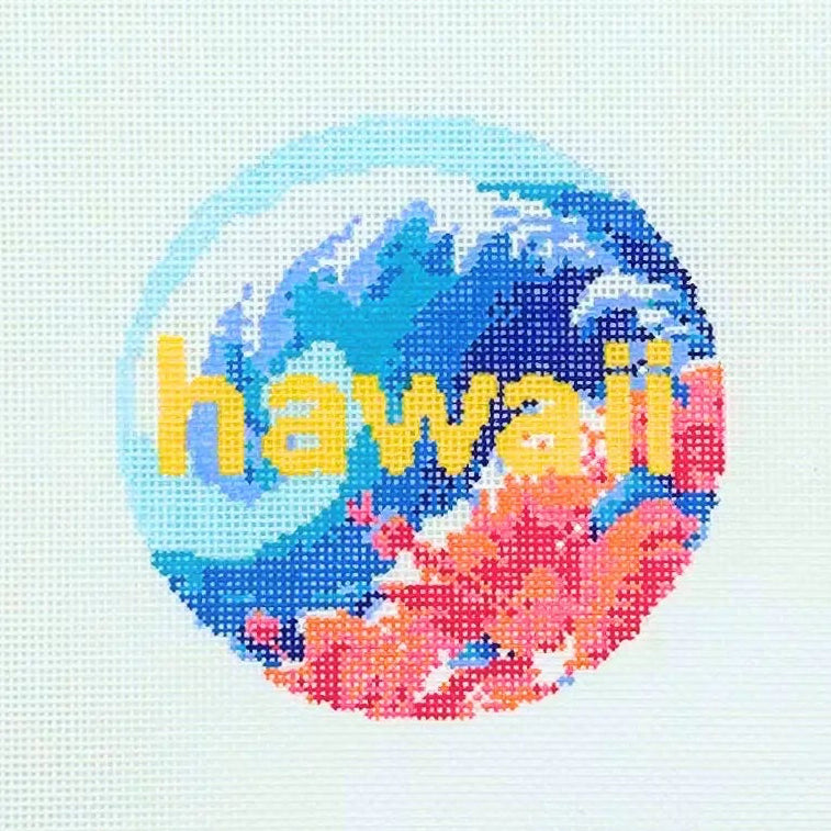 Hawaii Round (50 States Collection) Needlepoint Canvas