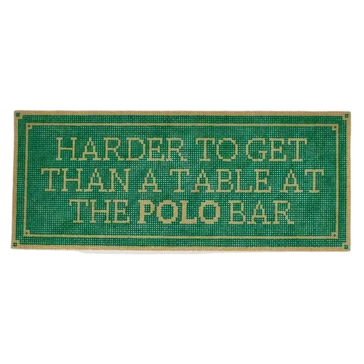Polo Bar Reservation Needlepoint Canvas
