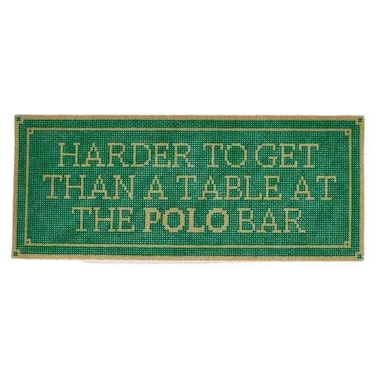 Polo Bar Reservation Needlepoint Canvas
