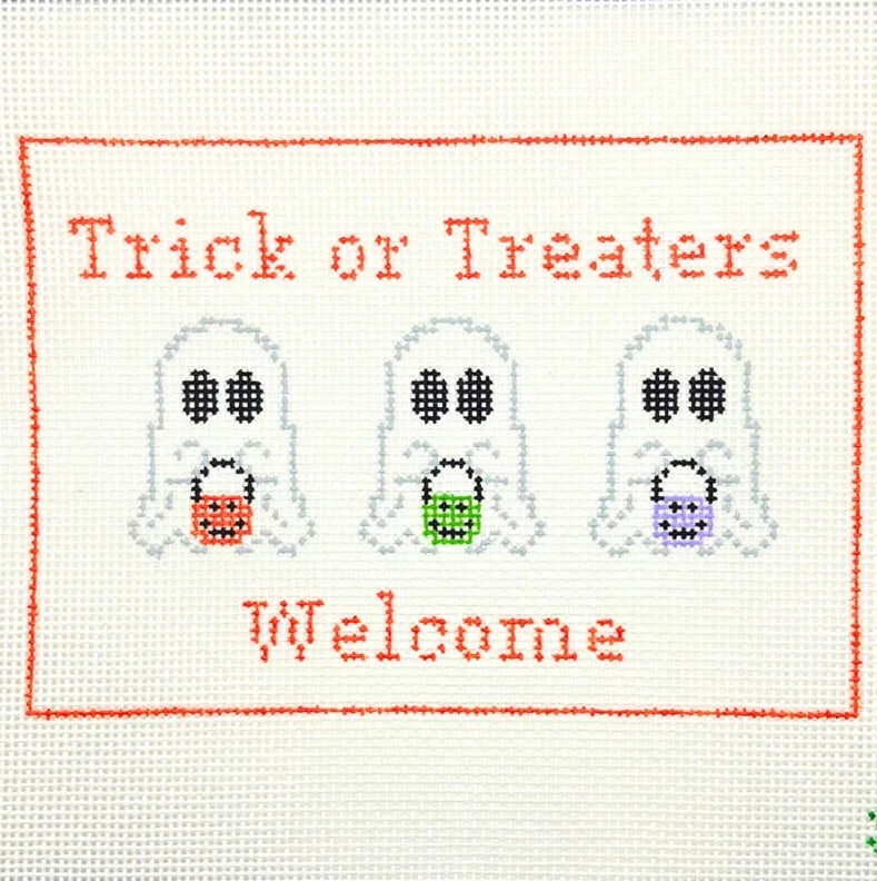 Trick or Treaters Welcome Needlepoint Canvas