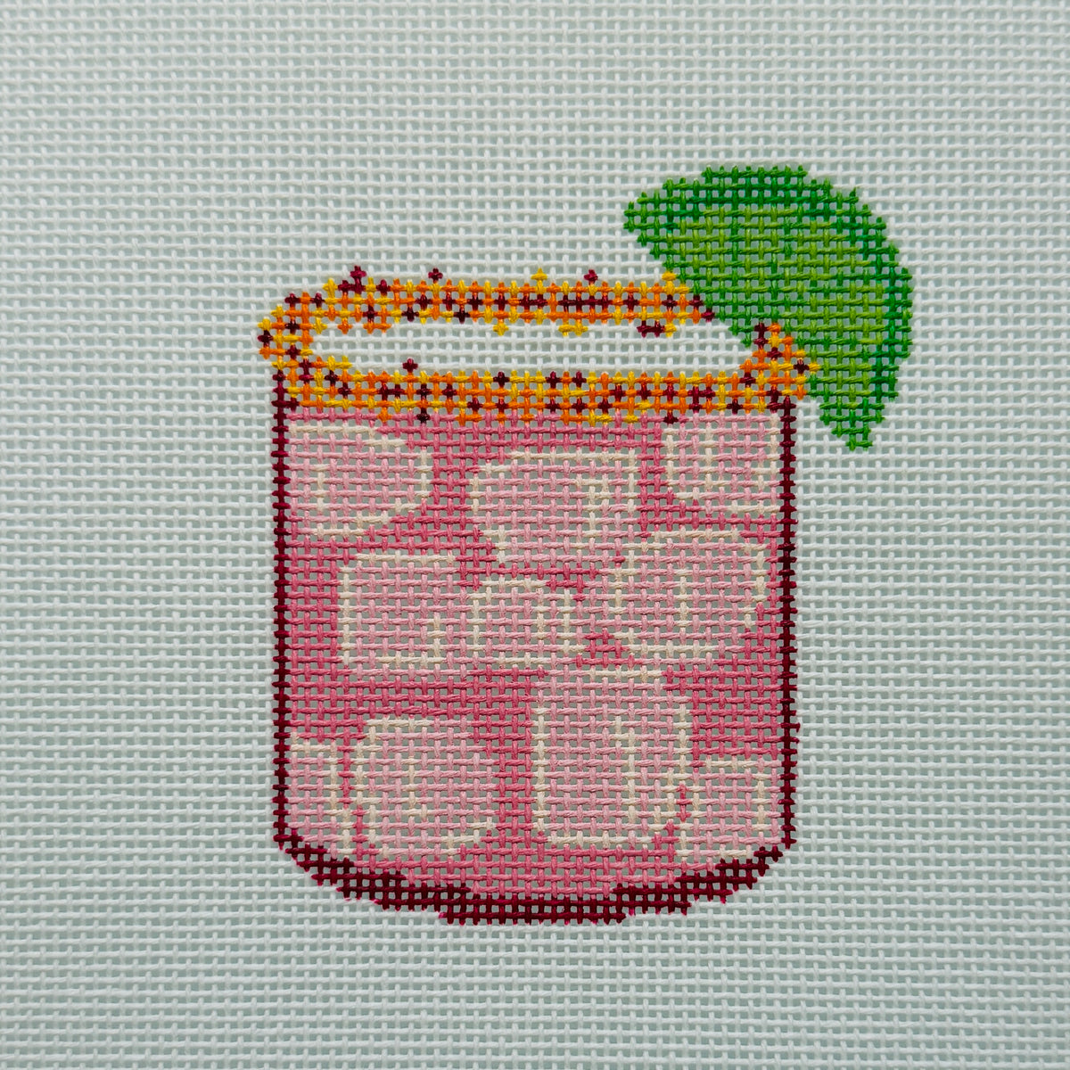 Pink Spicy Margarita Needlepoint Canvas
