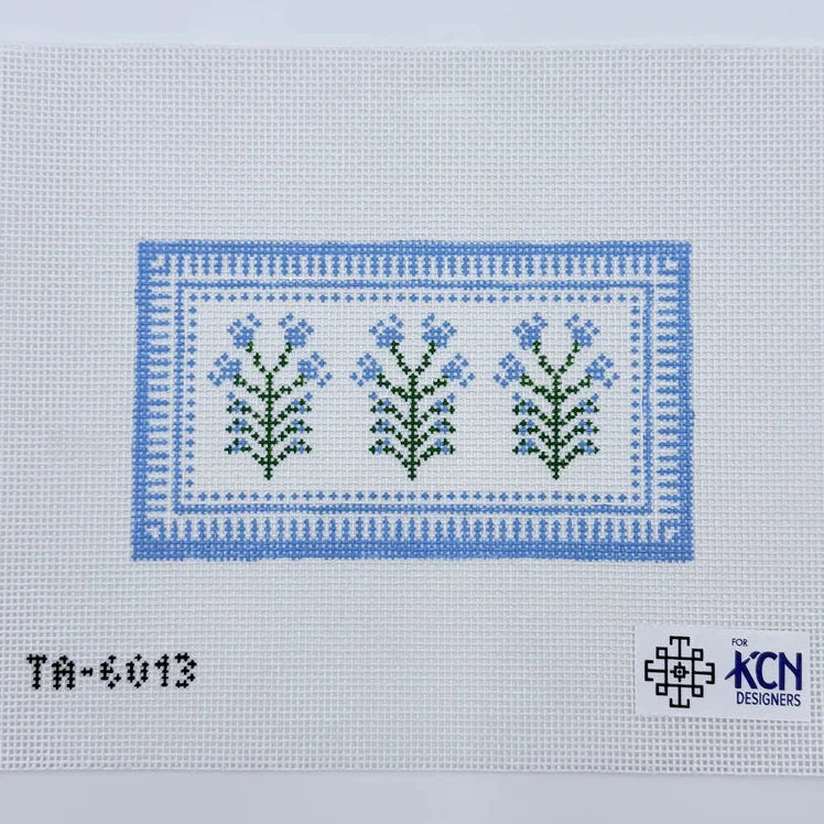 Blue Thistle Eyeglass Case Needlepoint Canvas