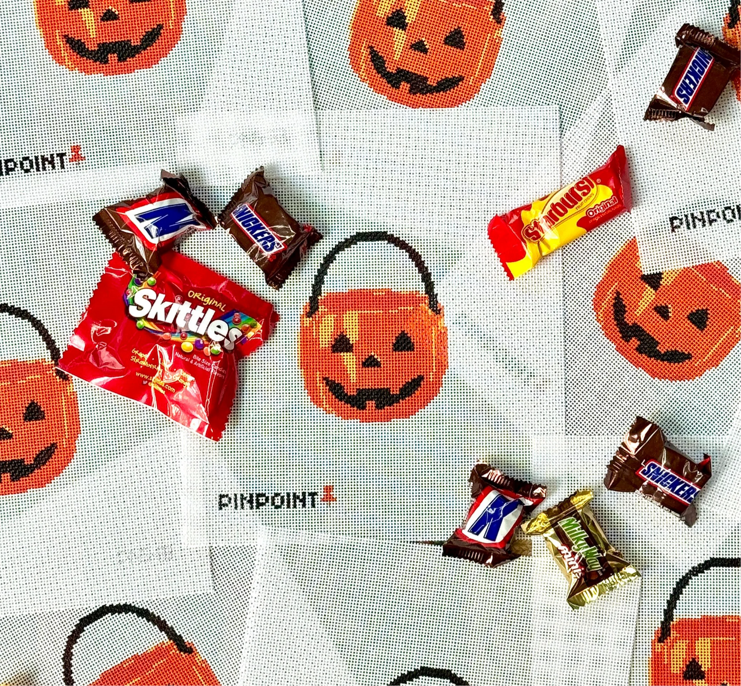 Trick or Treat Pumpkin Bucket Needlepoint Canvas