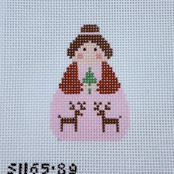 Reindeer Stitch-It Angel Needlepoint Canvas