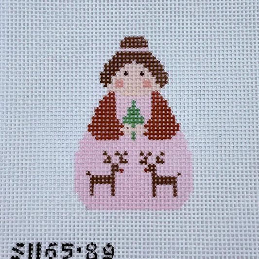 Reindeer Stitch-It Angel Needlepoint Canvas