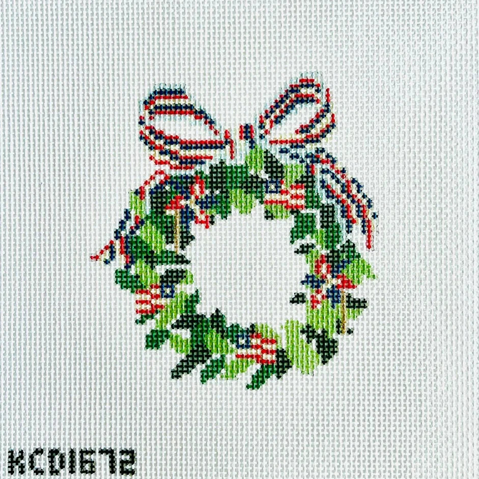 Fourth of July Wreath Needlepoint Canvas
