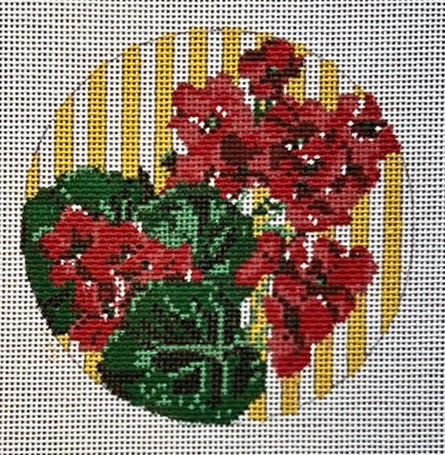 Geranium Round Needlepoint Canvas