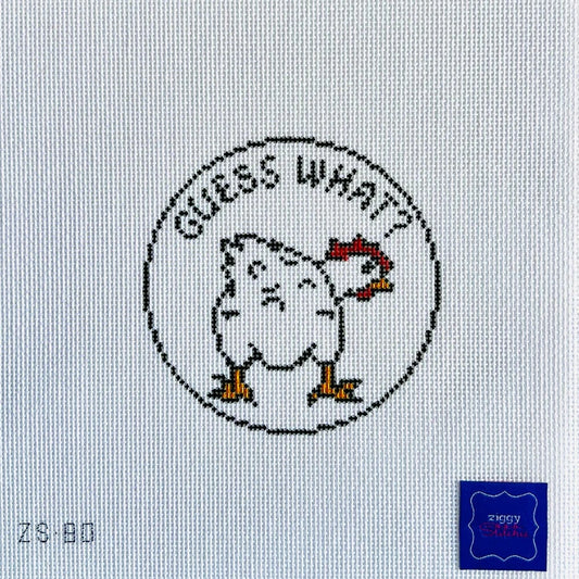 Chicken Butt Round Needlepoint Canvas