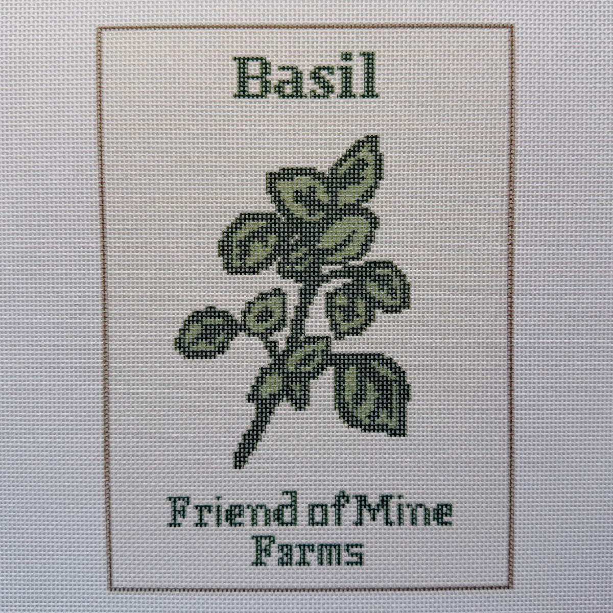 Basil Seed Packet Needlepoint Canvas