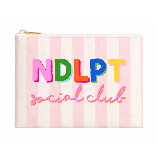 Striped Needlepoint Social Club Project Bag