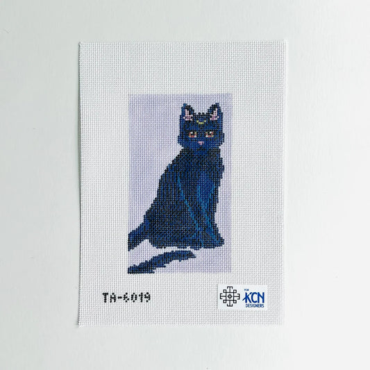 Black Cat Bookend Needlepoint Canvas