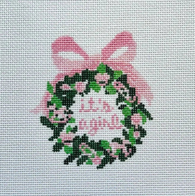 It's a Girl Wreath Needlepoint Canvas