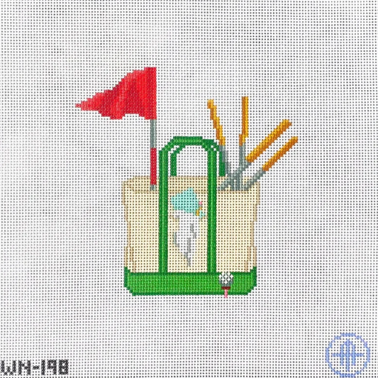 Hole in One Golf Boat Tote Needlepoint Canvas