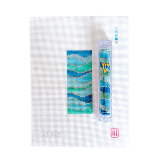 Atlantic Waves Mezuzah Needlepoint Canvas