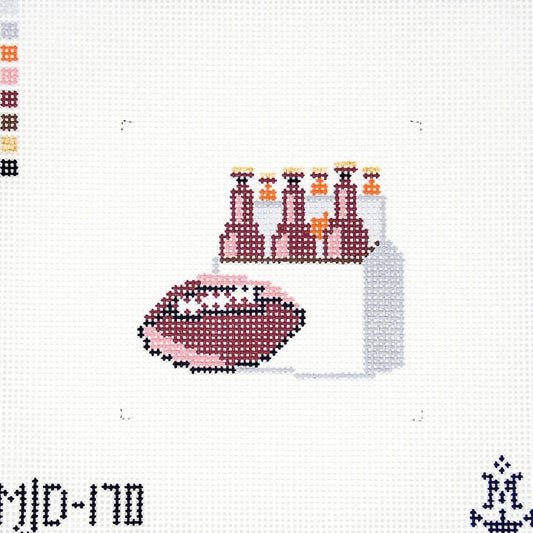 Football & Beer Needlepoint Canvas