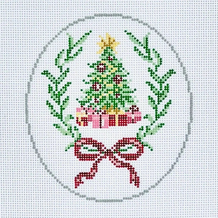 Christmas Tree Oval Ornament Needlepoint Canvas