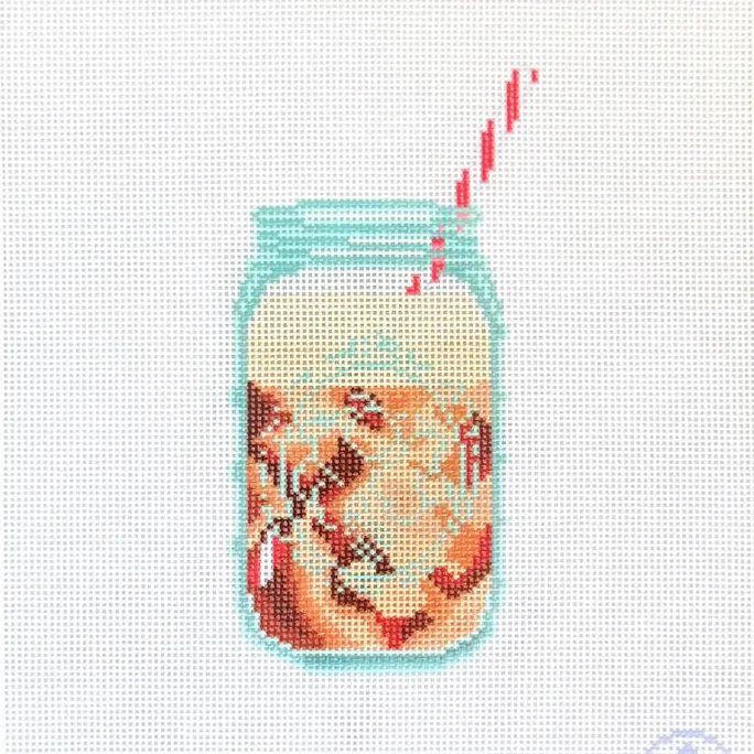 Frothy Iced Coffee Needlepoint Canvas