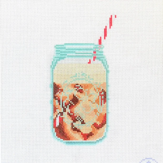Frothy Iced Coffee Needlepoint Canvas