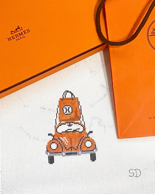 H Bug Car Needlepoint Canvas