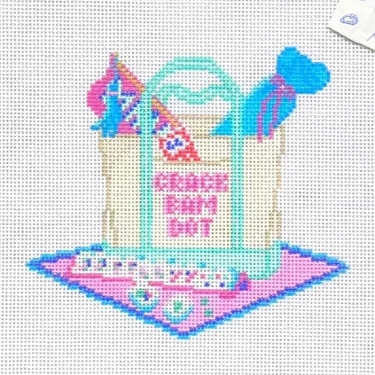 Mahjong Boat Tote Needlepoint Canvas