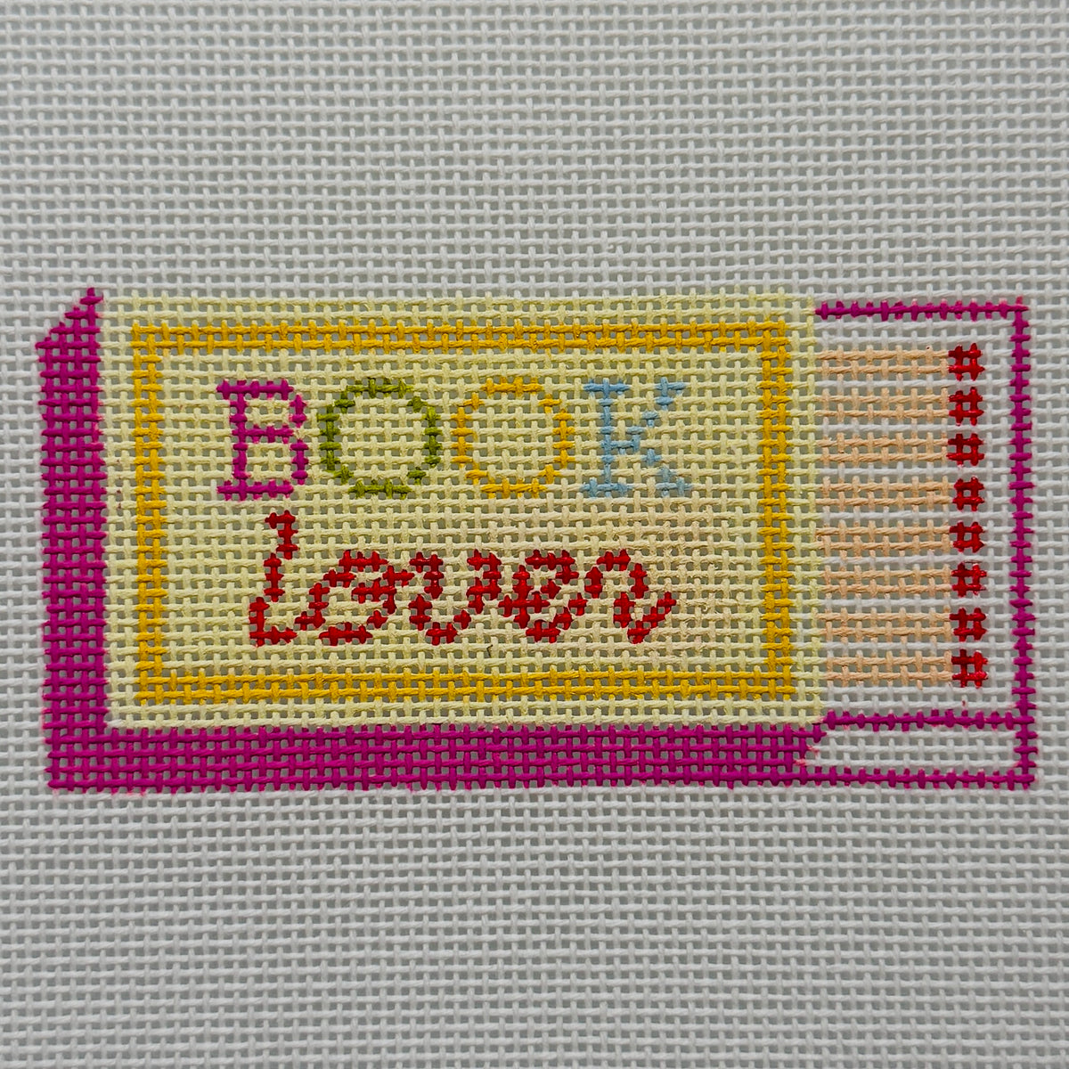 Book Lover Matchbox Needlepoint Canvas
