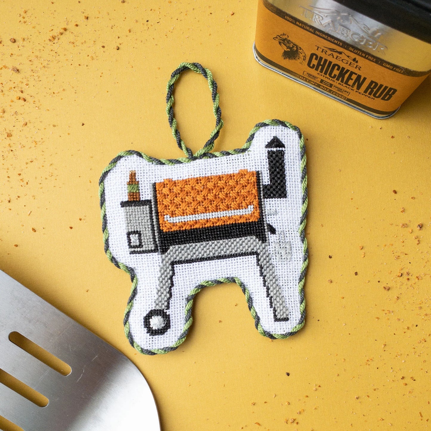 Traeger Smoker Needlepoint Canvas & Stitch Guide